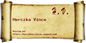 Herczka Vince névjegykártya